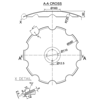Taler disc - crestat, 580x5, ptr Pottinger TerraDisc - KRAMP [009771030251N]