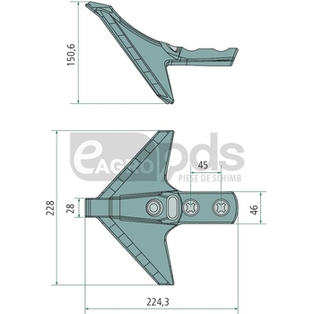 Brazdar tip laba de gasca - Endurance Carbide [11012622]