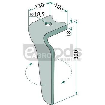 Dinte pentru grapa rotativa - GRANIT [11646210]