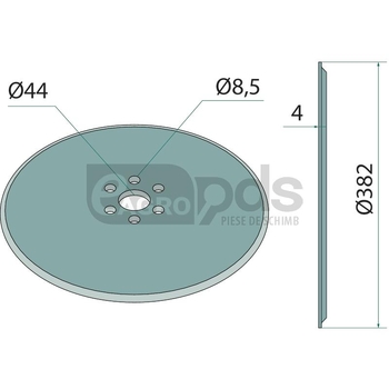 Disc de semanat - plat, neted, 382x4, complet - GRANIT [11764112]