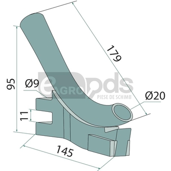 Tub de semanat - 16mm, ptr Vaderstad Tempo - GRANIT [12043841]