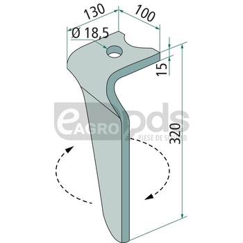 Dinte pentru grapa rotativa - GRANIT Heavy Duty [179340001]
