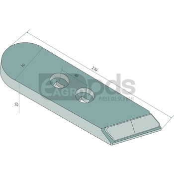 Varf brazdar - dreapta, heavy duty - GRANIT Heavy Duty [17934 053090]