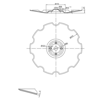 Taler disc - crestat, 470x5, 4gauri - KRAMP [179857KR]