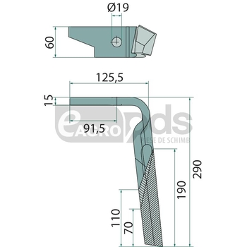 Dinte pentru grapa rotativa - GRANIT [1800100110]