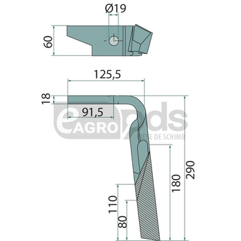 Dinte grapa rotativa - GRANIT [1800100113]