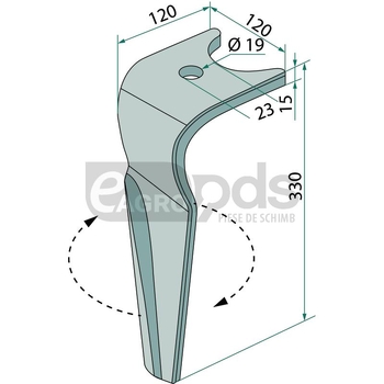 Dinte grapa rotativa - GRANIT [18001 962337]