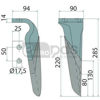 Dinte pentru grapa rotativa - GRANIT [1800200055]