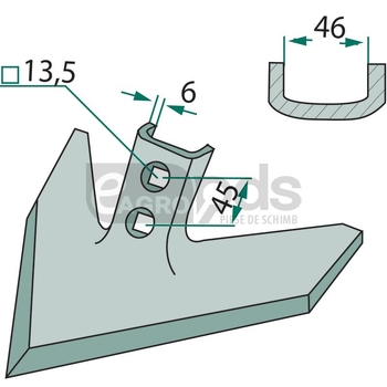 Brazdar tip laba de gasca - GRANIT [180047-PWV-1100]