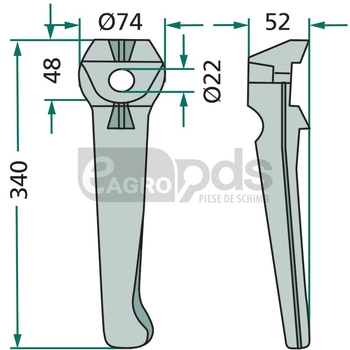 Dinte pentru grapa rotativa - GRANIT [1800500003]