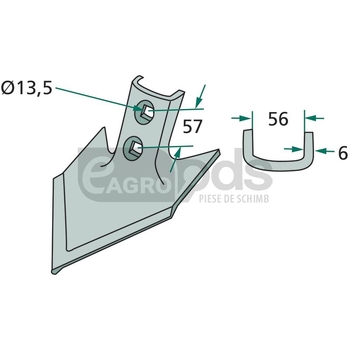 Brazdar laba de gasca - GRANIT [180050-PWV-0600]