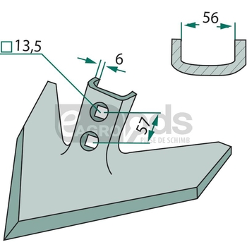 Brazdar laba de gasca - GRANIT [180050-PWV-0800]