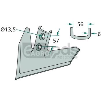 Brazdar laba de gasca - GRANIT [180050-PWV-1200]