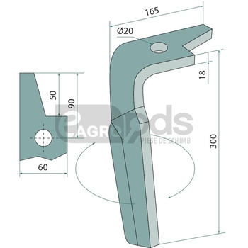 Dinte grapa rotativa - GRANIT [1800560038]