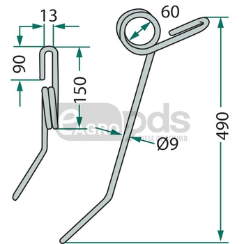 Gheara elastica - lunga, D9 - GRANIT [1800590017]