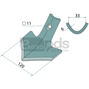 Brazdar tip laba de gasca - GRANIT [1800700081]