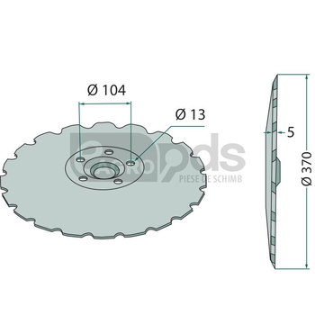 Taler disc - plat, dintat, 370x5 - GRANIT [18007 451793]