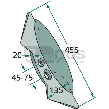 Brazdar de margine tip inima dubla - GRANIT [180101.137-45-75]