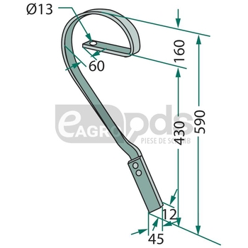 Dinte cultivator tractare - GRANIT [18010.1160]