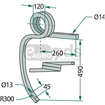 Suport sectie cultivator - GRANIT [180101.304581]