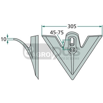 Brazdar tip laba de gasca - GRANIT [180101.310-45-75]