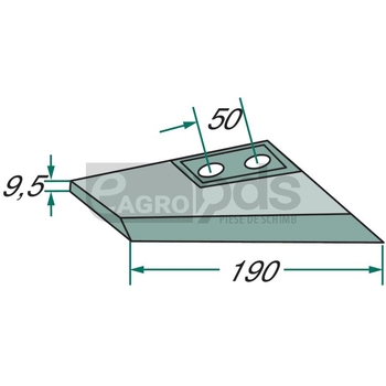 Aripa brazdar - GRANIT [180101.400-45-2R]