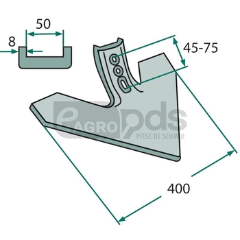 Brazdar laba de gasca - GRANIT [180101.400-45-75]