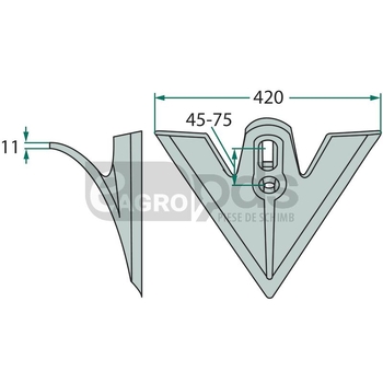 Brazdar tip laba de gasca - GRANIT [180101.420-45-75]