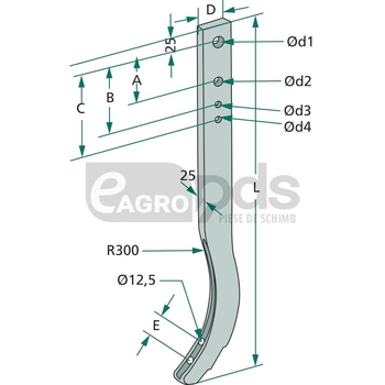 Suport sectie cultivator - GRANIT [180101.6072LL]
