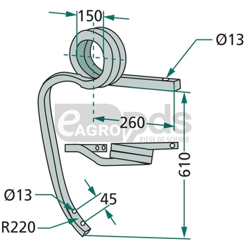 Suport sectie cultivator - GRANIT [180101.8025]