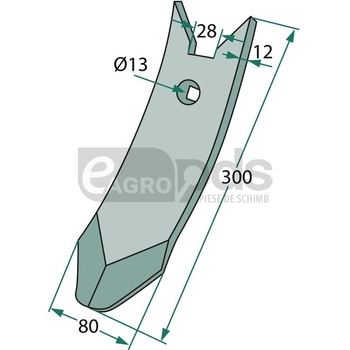 Varf brazdar - 80x12, Delta Flex - GRANIT [180101.IND-801]