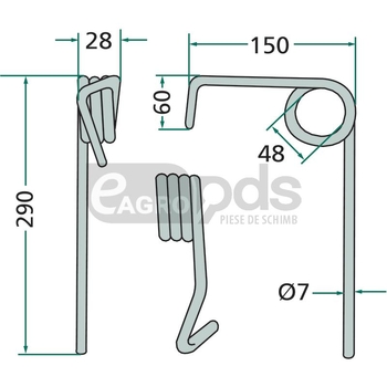 Gheara elastica - spate - semanatoare Amazone D7, D8 - GRANIT [18010.ST-AK]