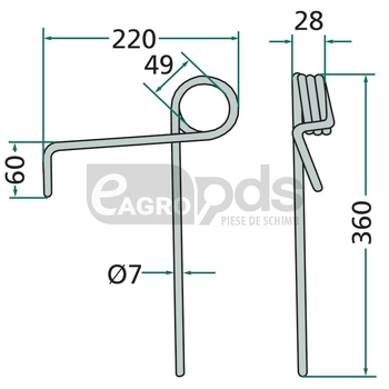 Gheara elastica - fata - semanatoare Amazone D7, D8 - GRANIT [18010.ST-AL]