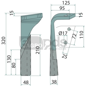 Dinte grapa rotativa - GRANIT [1801700014]