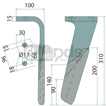 Dinte pentru grapa rotativa - GRANIT [1802200086]
