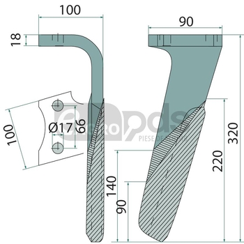 Dinte pentru grapa rotativa - GRANIT [1802200087]