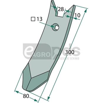 Varf brazdar - 80x10, Delta Flex - GRANIT [18024 101003120]
