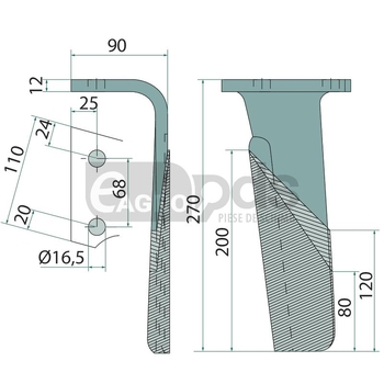 Dinte pentru grapa rotativa - GRANIT [1802800072]