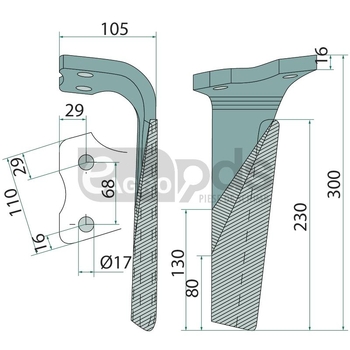 Dinte pentru grapa rotativa - GRANIT [1802800078]