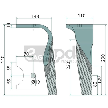 Dinte pentru grapa rotativa - GRANIT [1802800081]