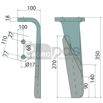 Dinte pentru grapa rotativa - GRANIT [1802800082]