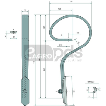 Dinte pentru grapare - GRANIT [1802.G63-B]