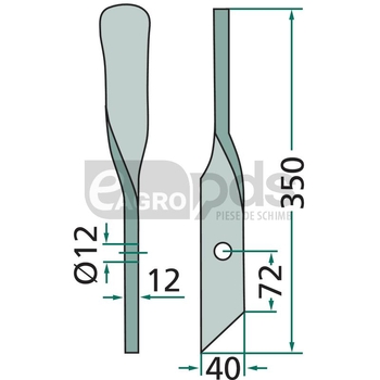 Cutit curbat - GRANIT [18031-1240BO-R]