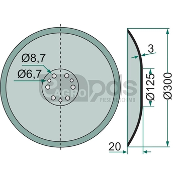 Disc brazdar - neted, 300x3, CX - GRANIT [18031-34002]