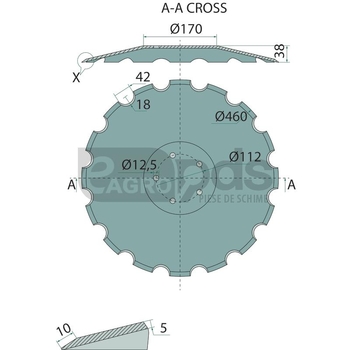 Taler disc dintat - GRANIT [1803400068]