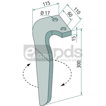 Dinte pentru grapa rotativa - GRANIT [18034 58896]