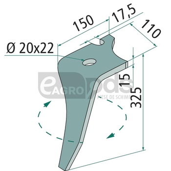 Dinte pentru grapa rotativa - GRANIT [1804600010]