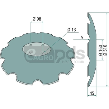 Taler disc - dintat, 510x5 - GRANIT [18050 910964]