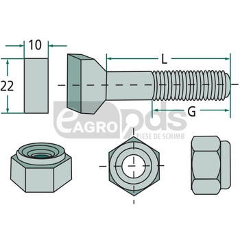 Surub cu cap ciocan - GRANIT [18051-1065]