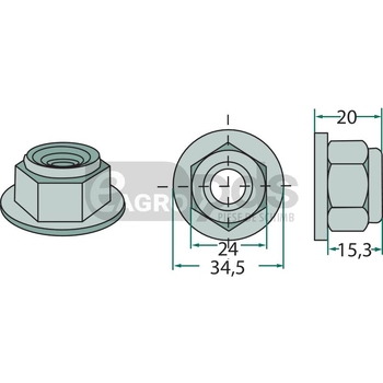 Piulita cu colier autoblocant - GRANIT [18051-16RMU]
